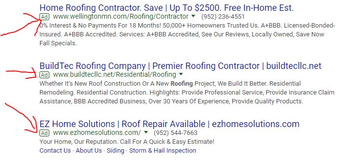 Roofers Search CPC